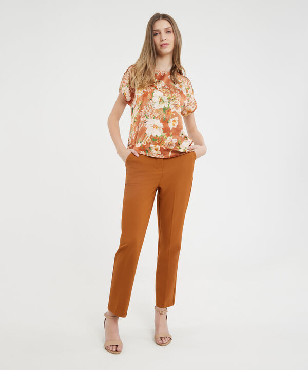 Blusa Manga Corta Tipo Petalo Estampada