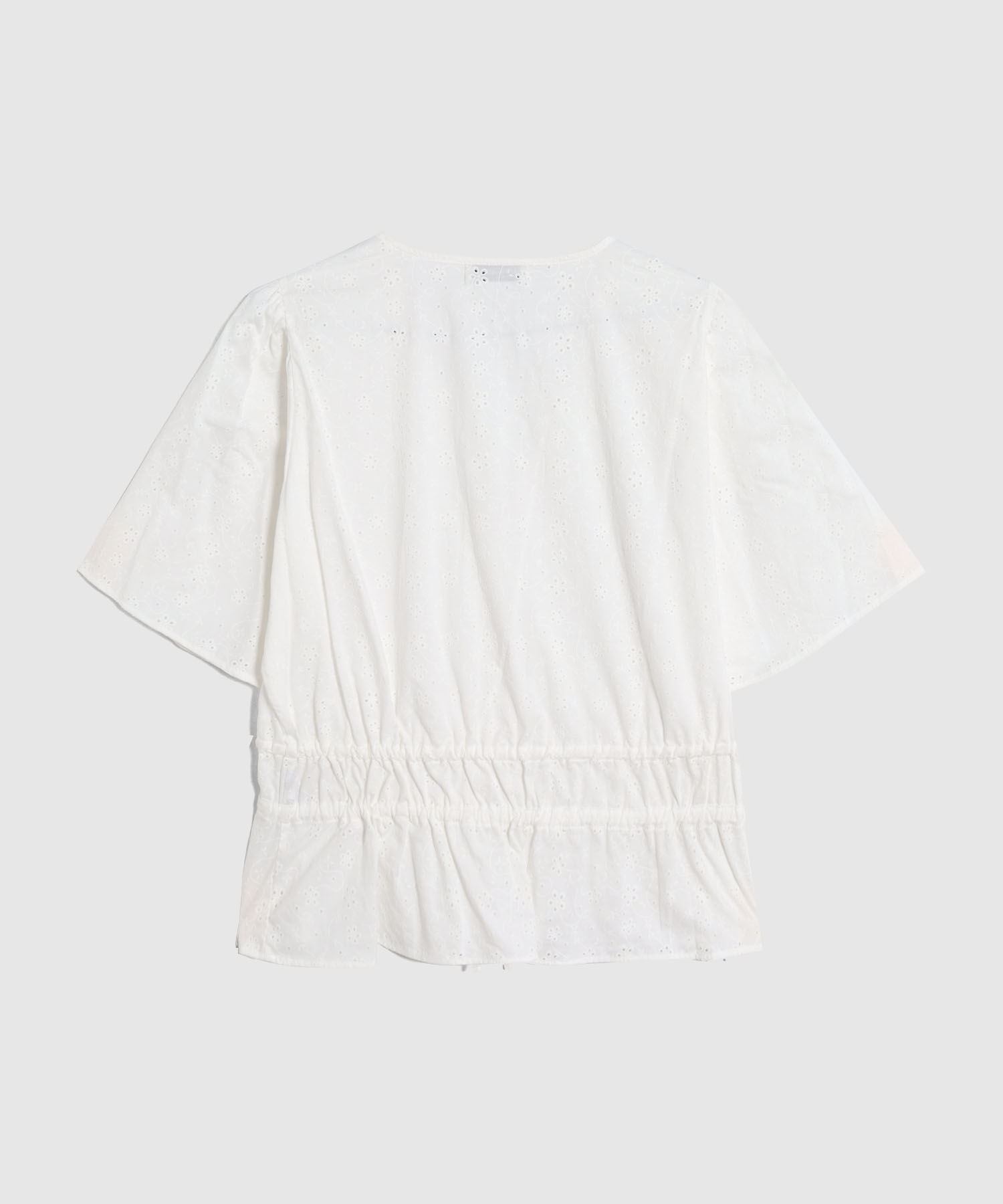 Blusa Con Nudo Ajustable Y Manga Corta Para Mujer