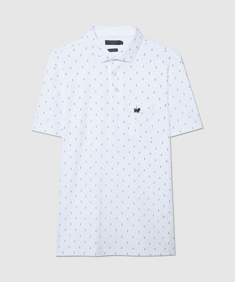 Polo Cuello Maquina Estampada Con Bolsillo