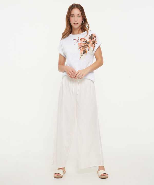 Camiseta Manga Corta Con Screen Y Lentejuelas En Frente