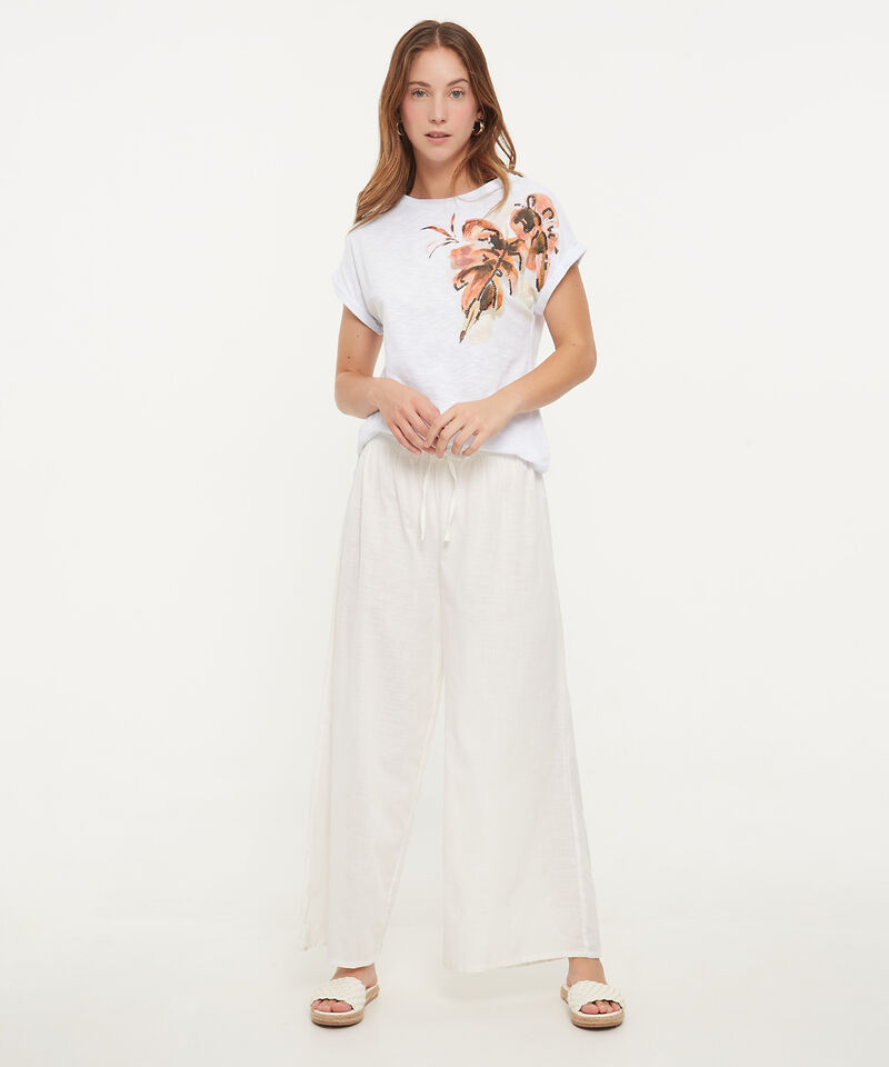Camiseta Manga Corta Con Screen Y Lentejuelas En Frente