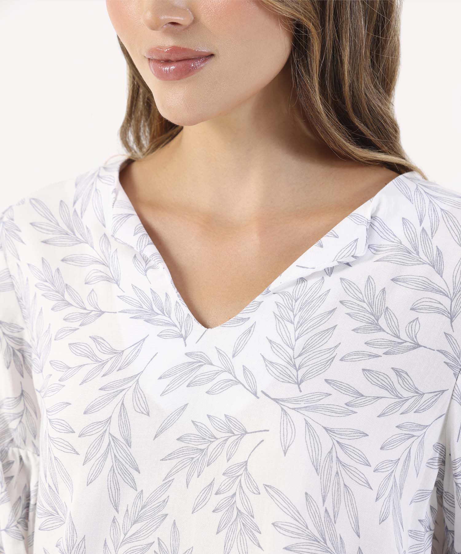 Blusa Estampado de Hojas