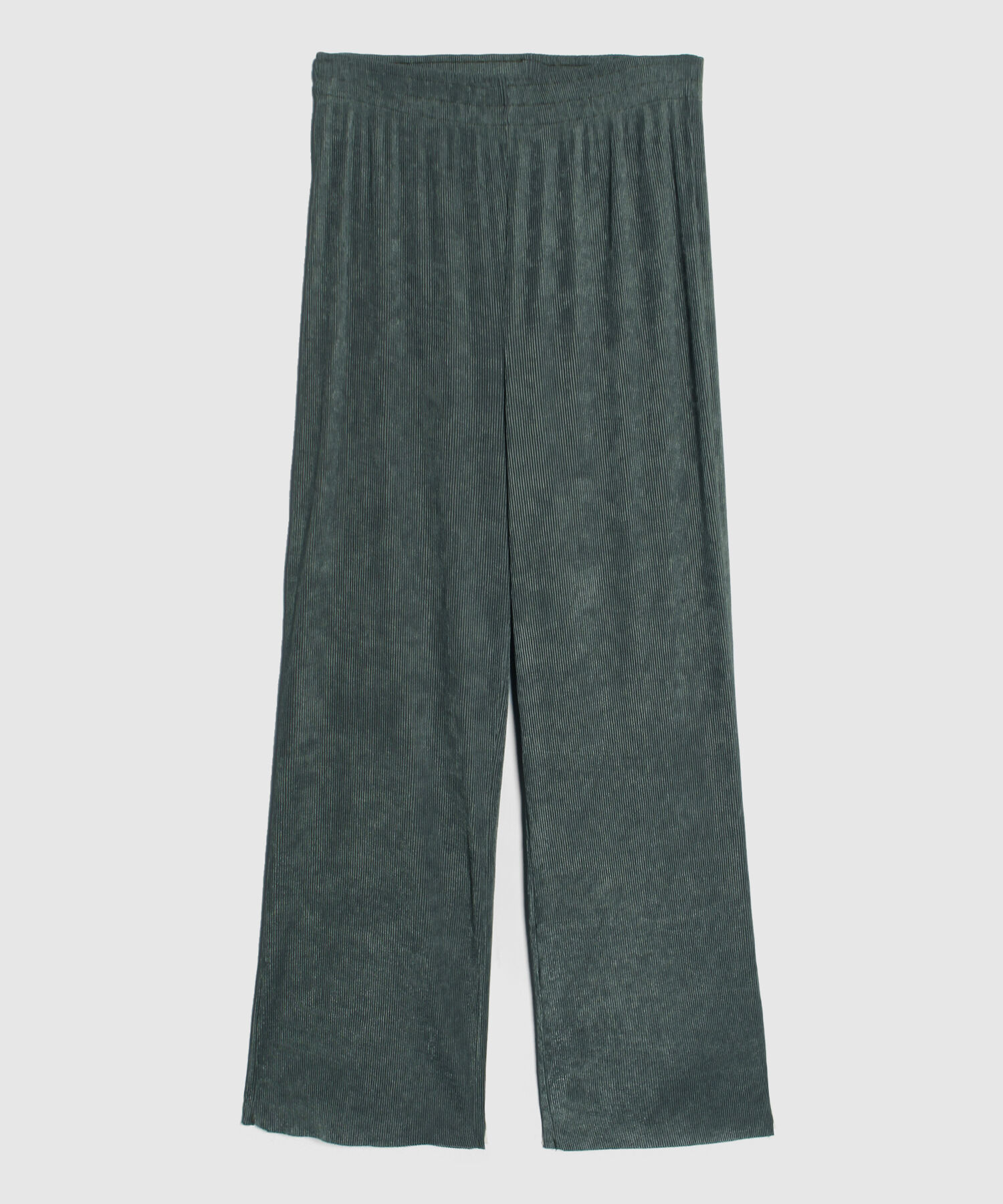 Pantalon Fluido Plisado Unicolor