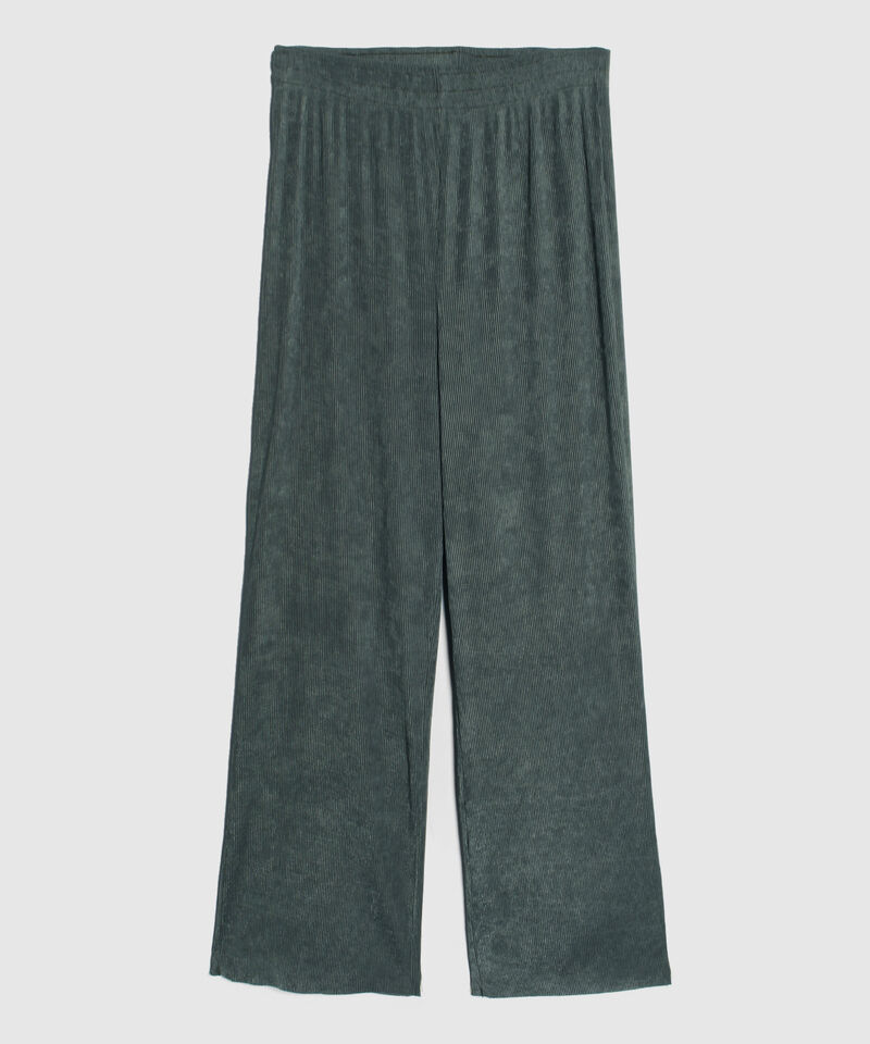 Pantalon Fluido Plisado Unicolor