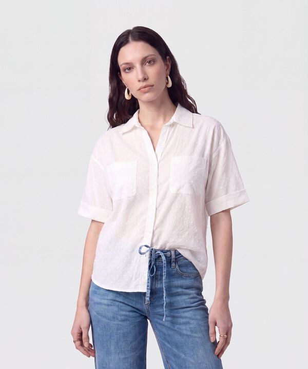 Camisa Manga Corta Con Bolsillo Mujer