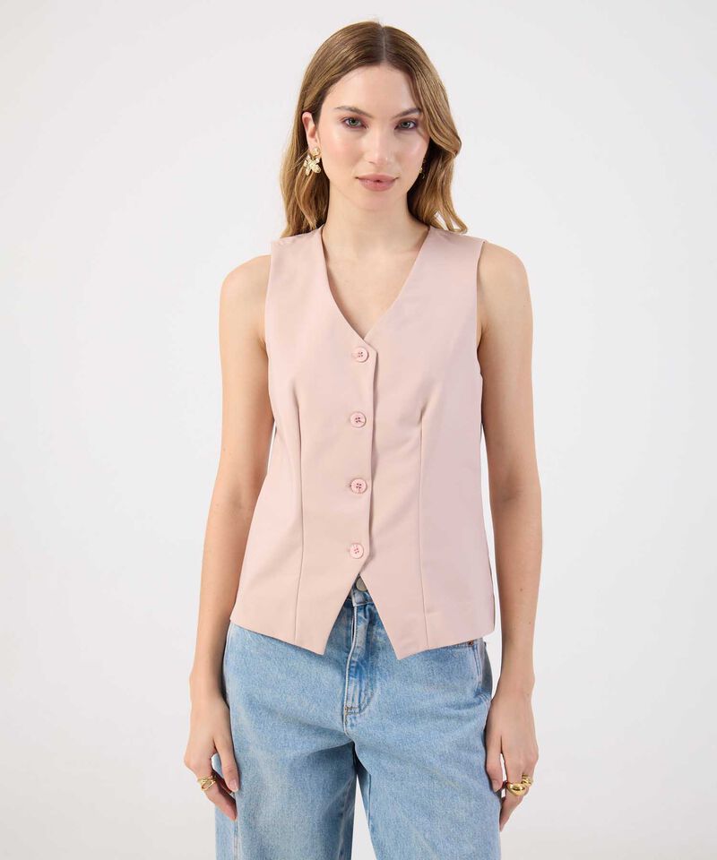 Chaleco Sastre Mujer Escote V Abotonado