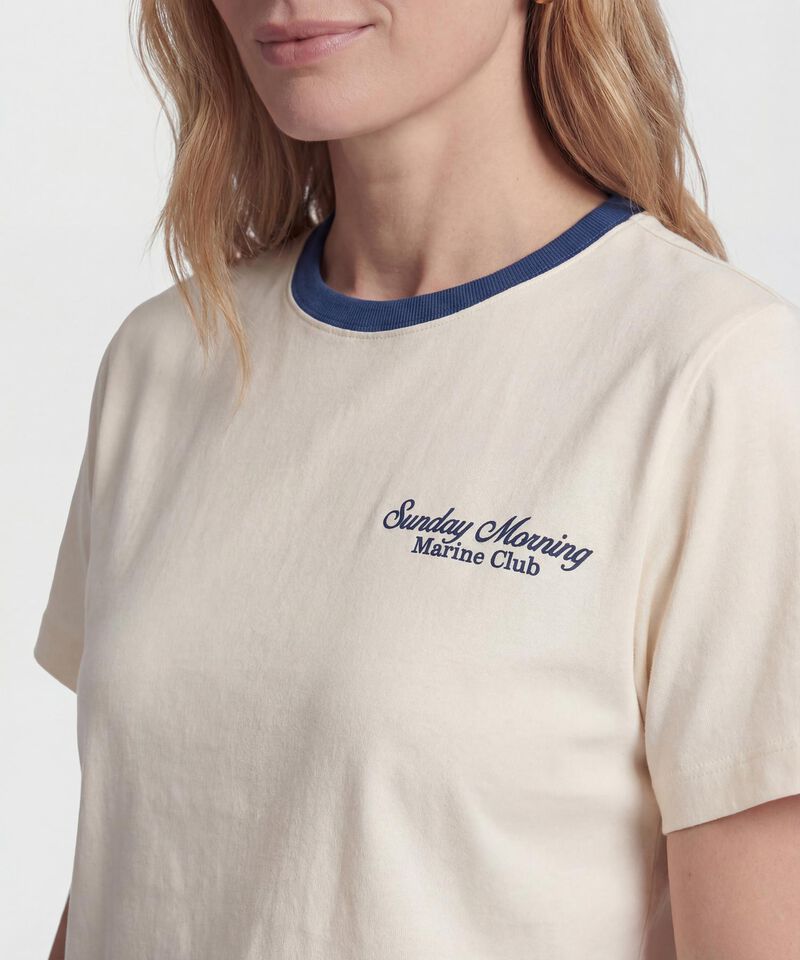 Camiseta Cuello Redondo En Contraste Mujer