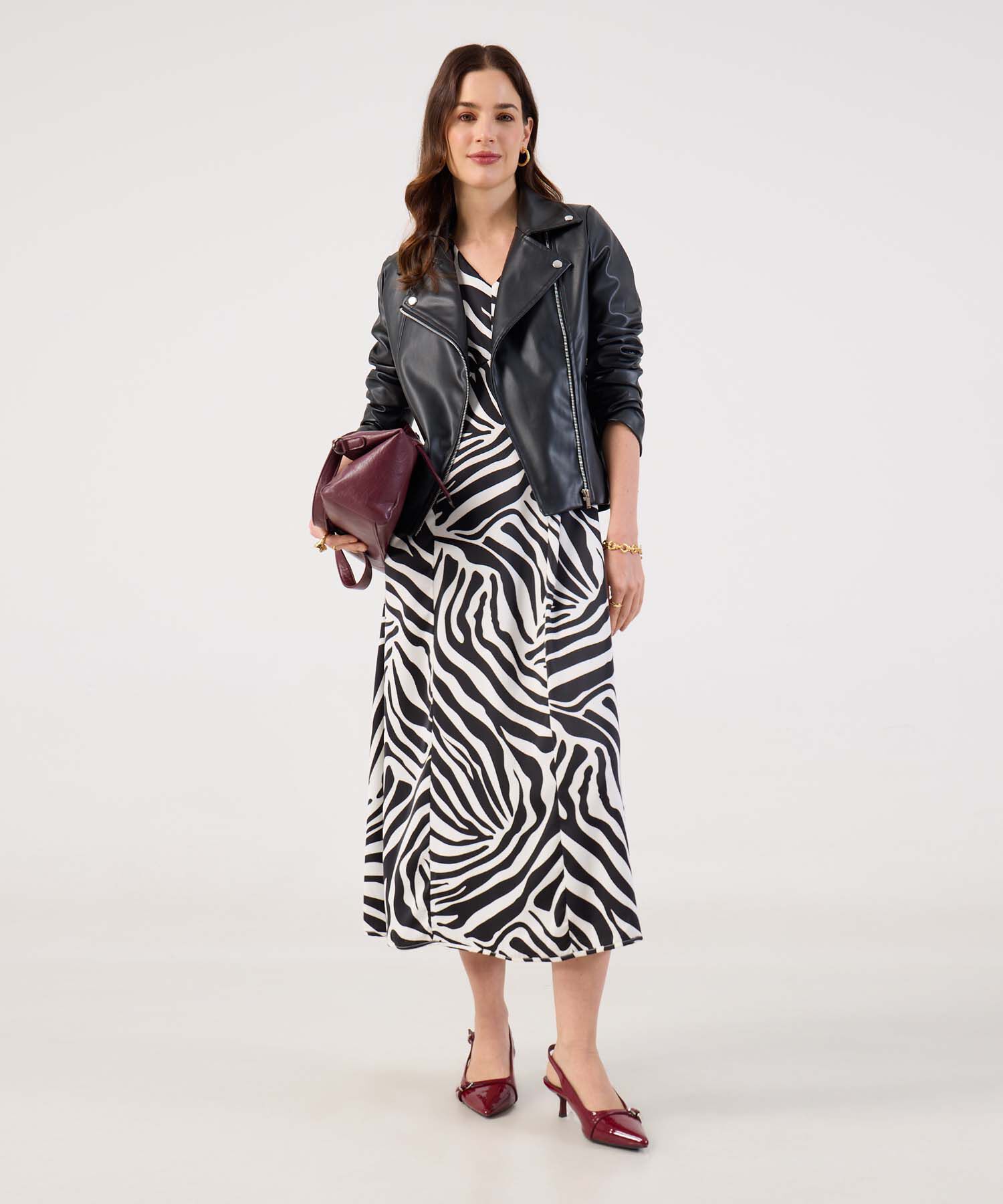 Vestido Largo con Escote en V para Mujer