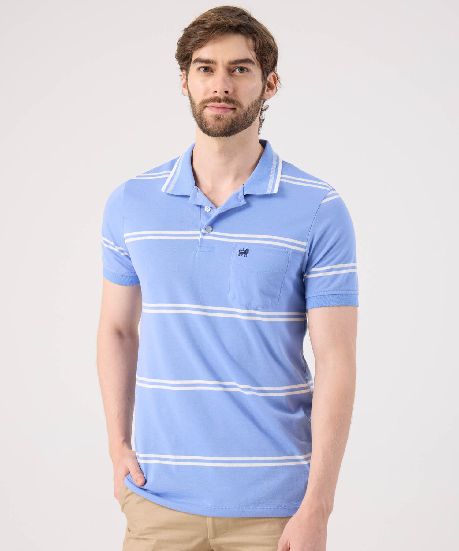 Polo A Rayas Con Bolsillo 