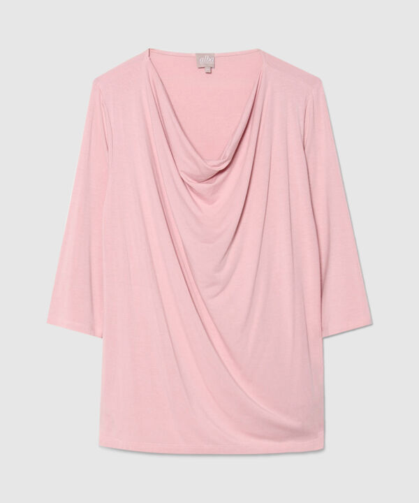 Camiseta Con Cuello Drapeado