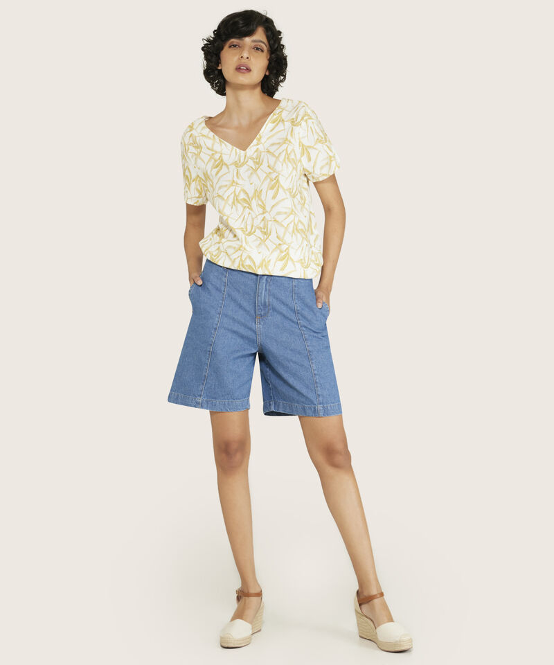 Blusa Estampada Cuello V Mujer