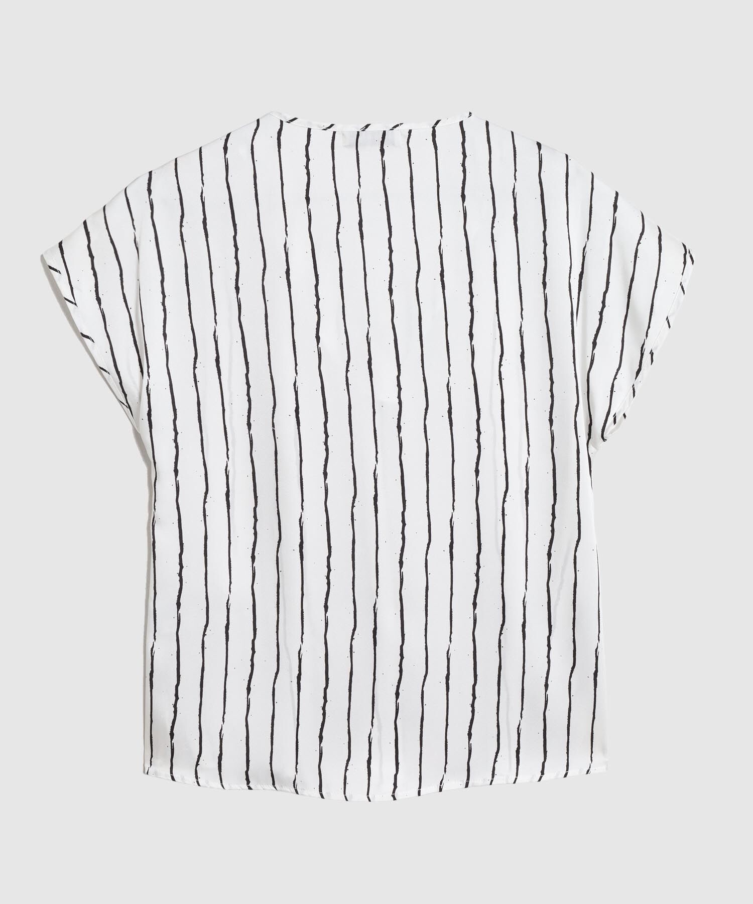 Blusa de Silueta Fluida y Escote en V Para Mujer
