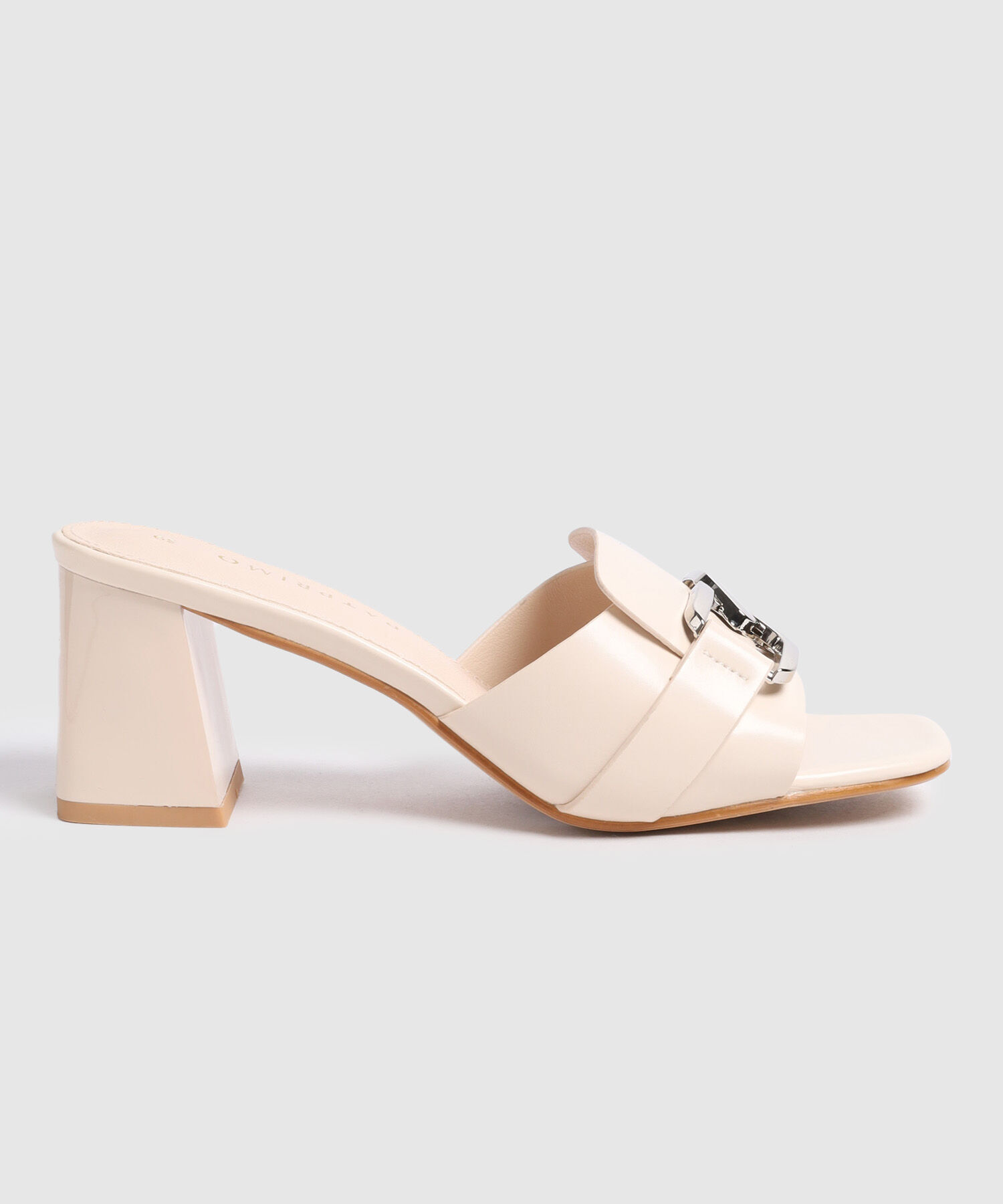 Sandalias De Tac&oacute;n Con Detalle De Eslab&oacute;n Para Mujer