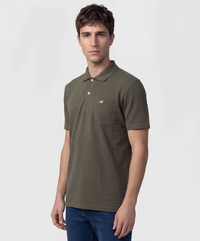 Polo Manga Corta Bolsillo con Bordado Hombre