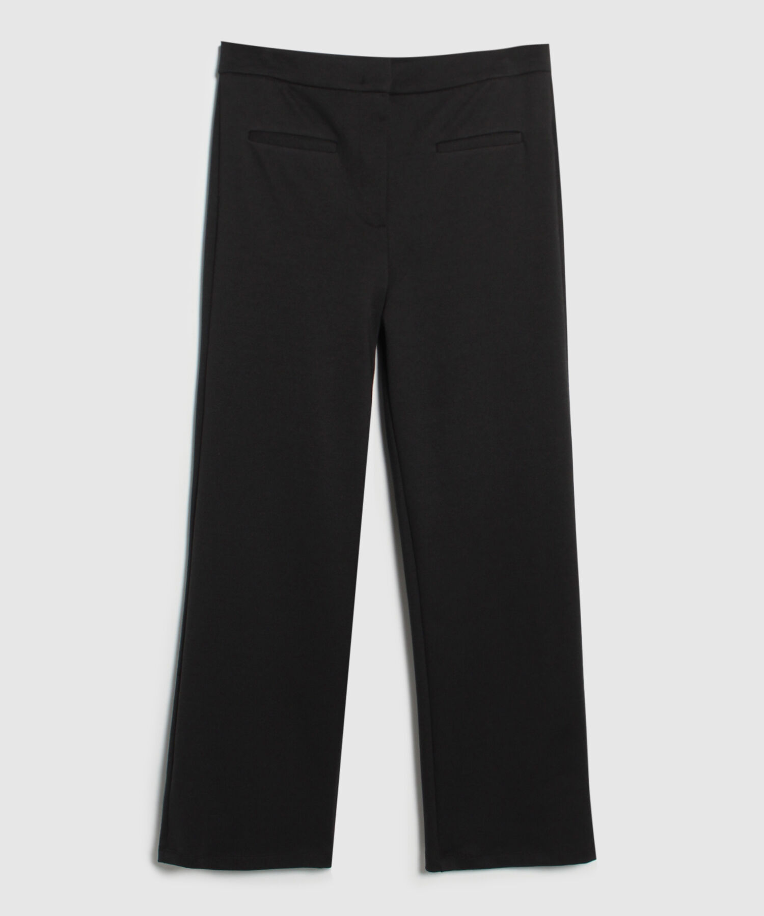 Leggins Unicolor, Tiro Alto, Bota Recta Con Simulación Bolsillos Ribete, Serena