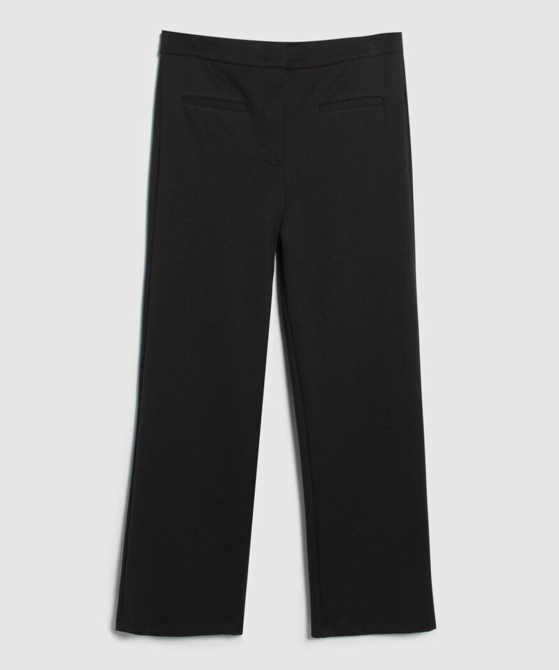 Leggins Unicolor, Tiro Alto, Bota Recta Con Simulación Bolsillos Ribete, Serena