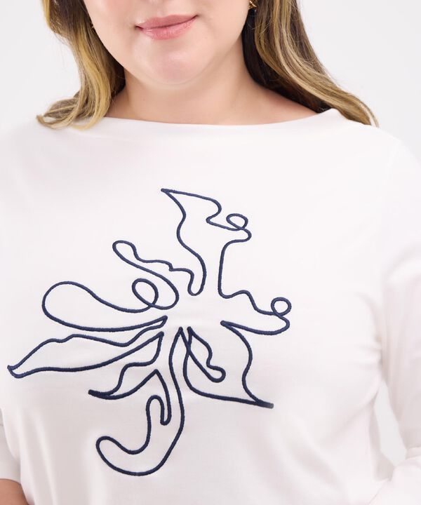 Camiseta Manga ¾ con Bordado image number null