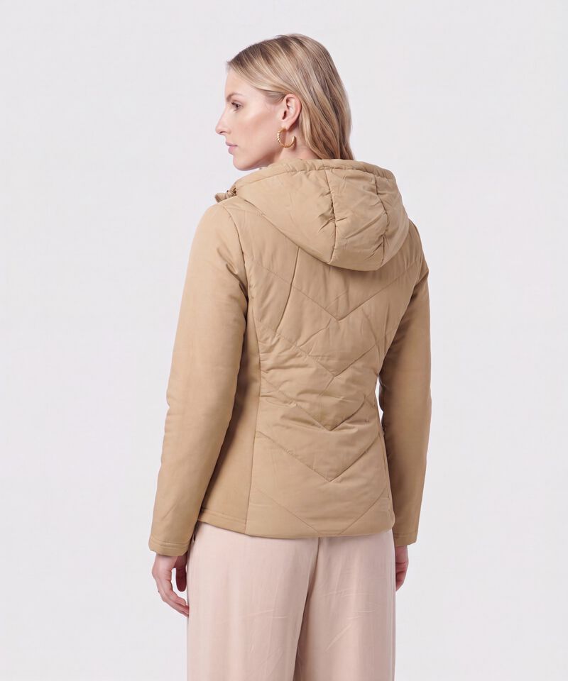 Chaqueta Acolchada Con Capota Para Mujer