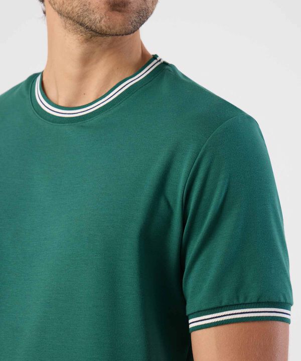 Camiseta Con Rib En Contraste Para Hombre image number null