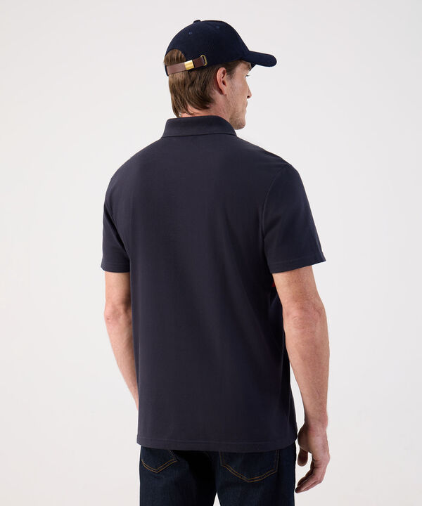 Polo Deportivo de Algodón con Banda Horizontal Para Hombre