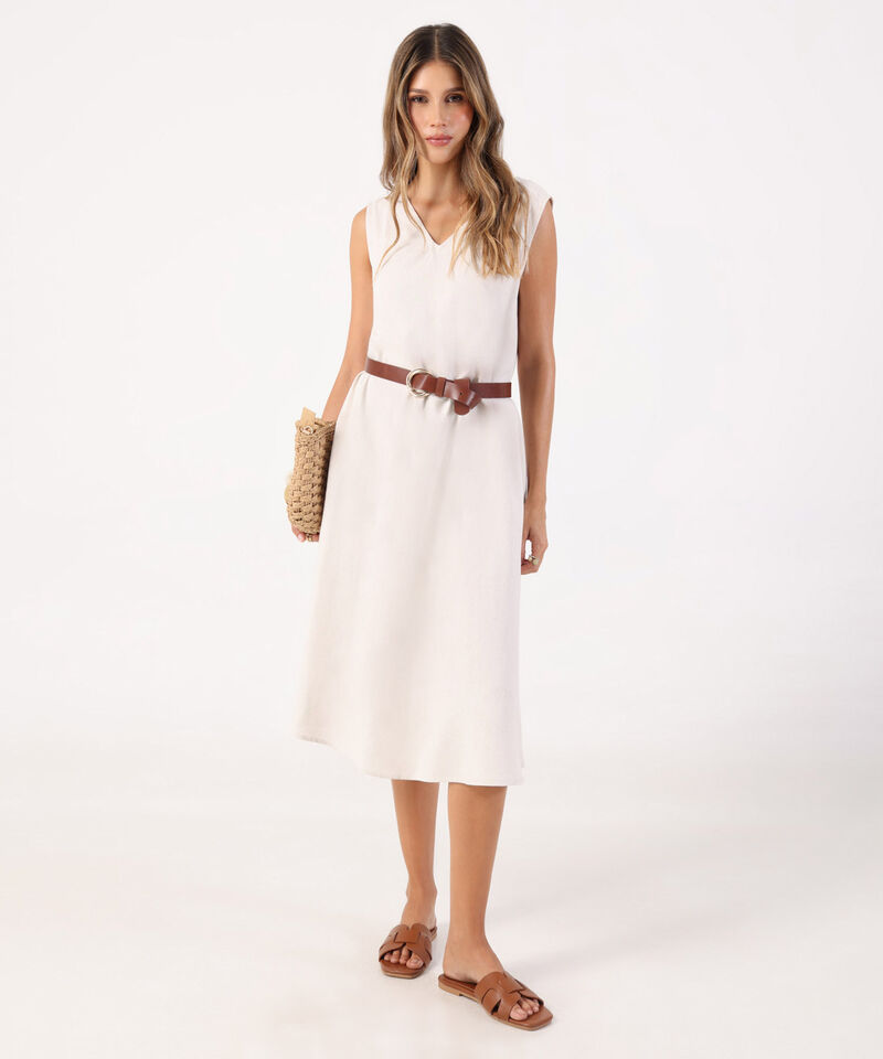 Vestido Midi Minimalista De Silueta Amplia