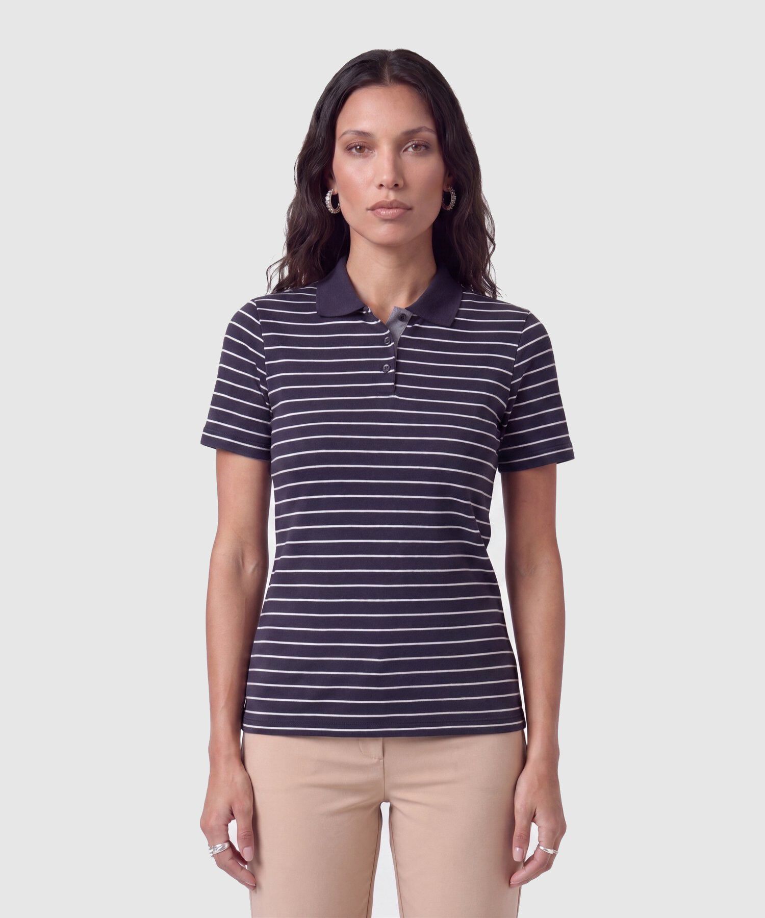 Polo Estampada Manga Corta Con Cuello Tejido Sin Bolsillo