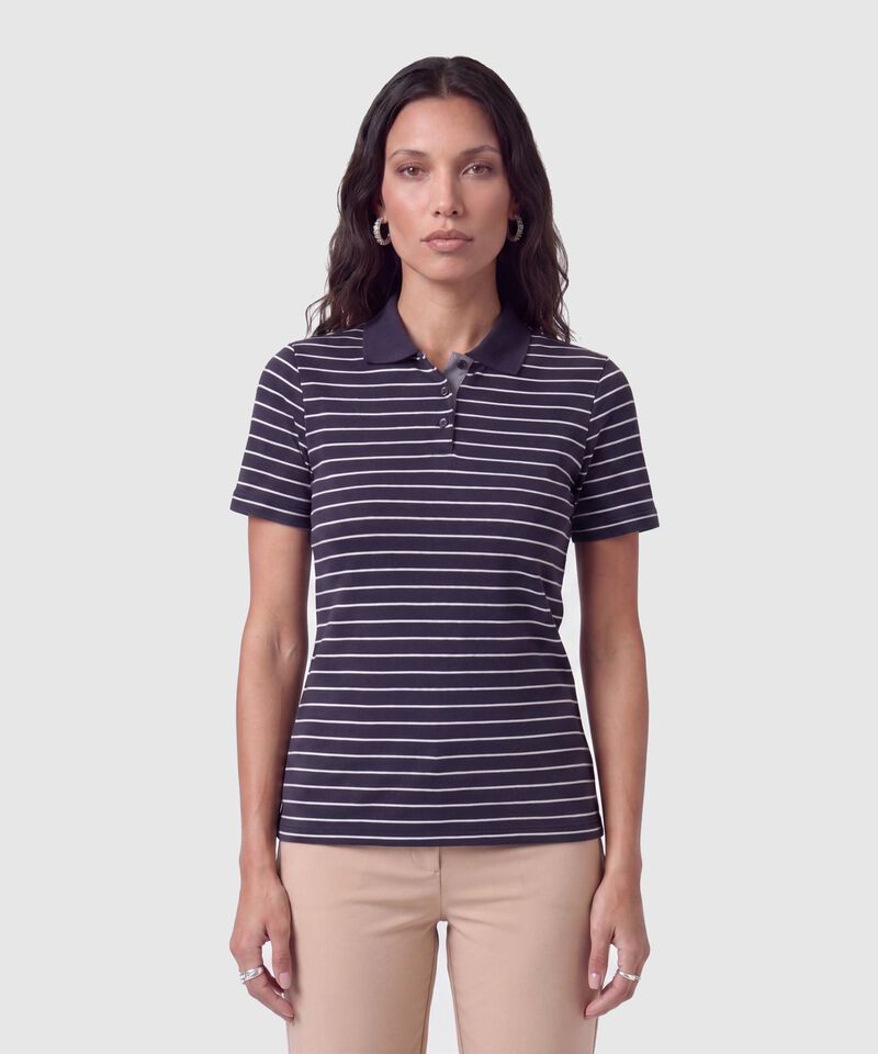 Polo Estampada Manga Corta Con Cuello Tejido Sin Bolsillo