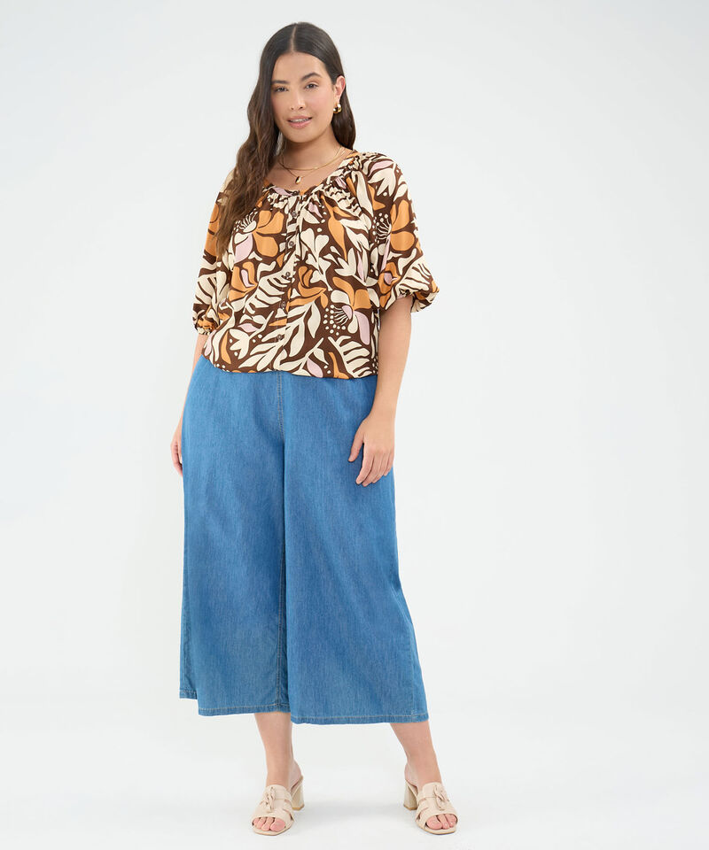 Blusa Estampada Escote en V