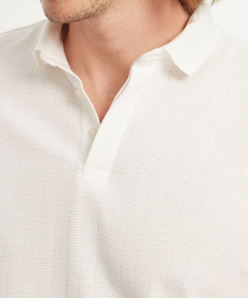 Polo Unicolor Textura Cuello Y Puños Tejidos