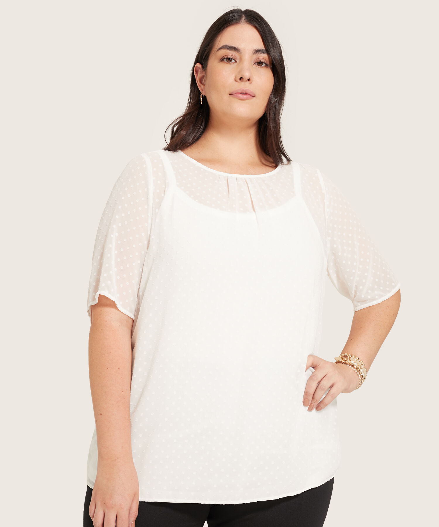 Blusa Con Capa Doble Mujer Curvy