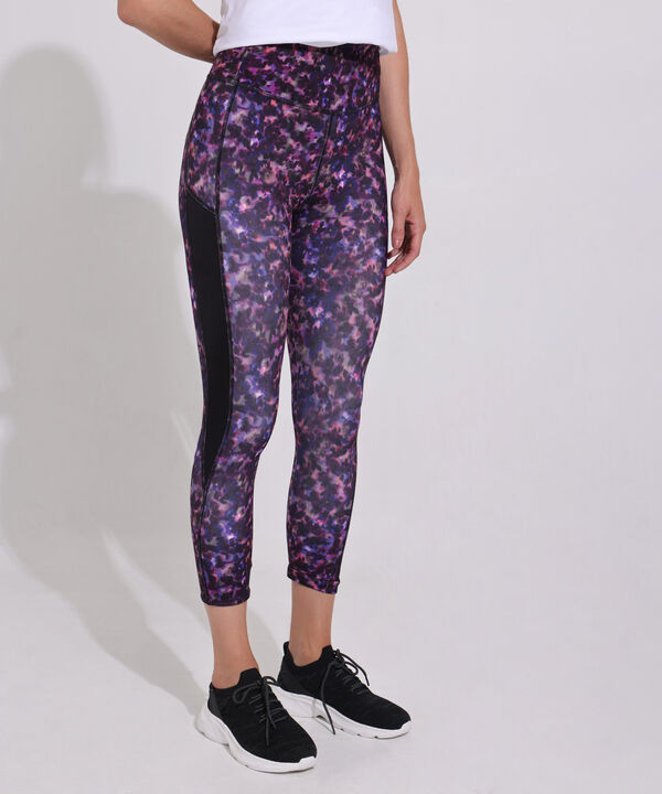 Leggings Estampado, Medio Con Tiro Alto Y Cortes Laterales image number null