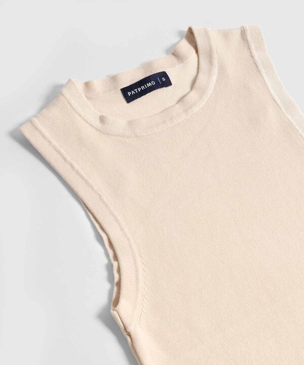 Camiseta de Punto Sin Mangas para Mujer