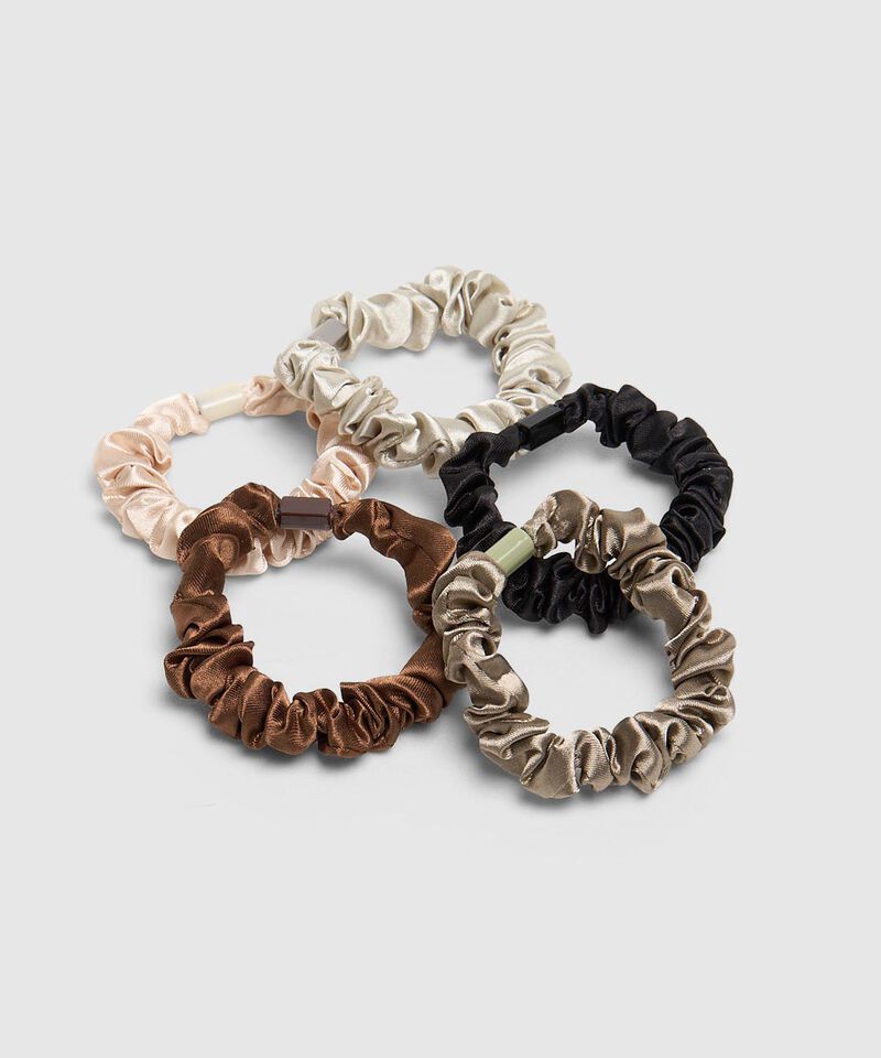 Set X5 Scrunchies Unicolor Mujer
