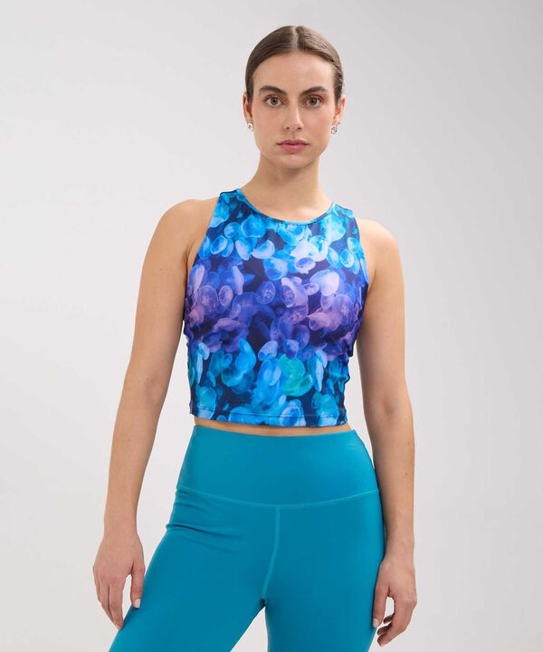 Camiseta Para Mujer, Silueta Corta Estampada image number null