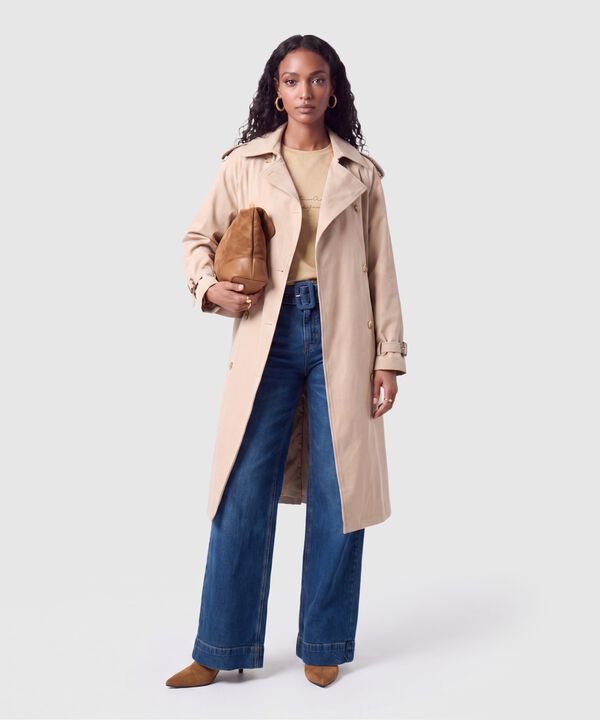 Jeans De Bota Ancha Con Cintur&oacute;n Forrado Mujer