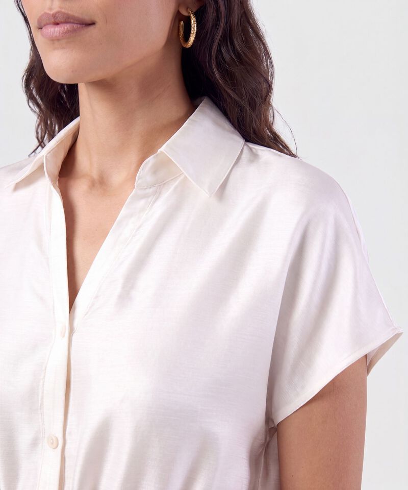 Vestido Camisero Con Cintura El&aacute;stica Mujer