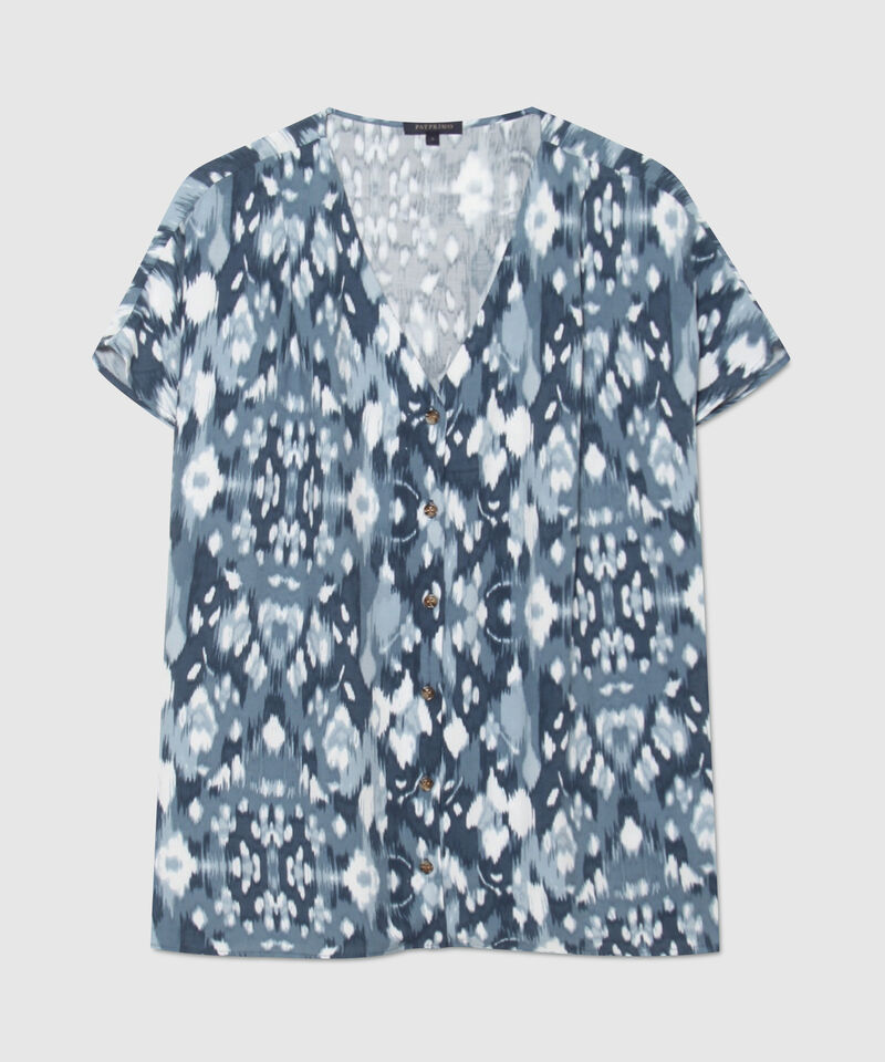 Blusa Estampada con Escote en v