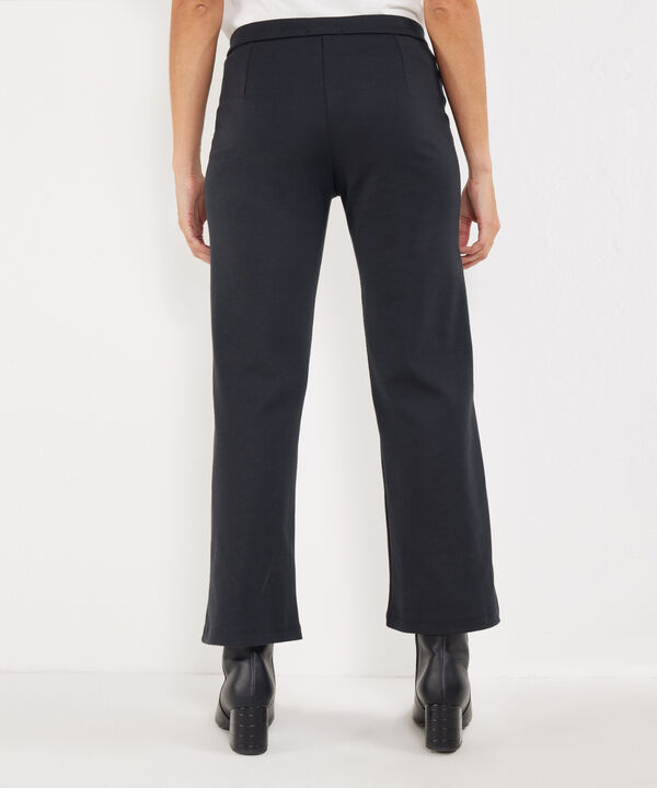 Leggins Unicolor, Tiro Alto, Bota Recta Con Simulación Bolsillos Ribete, Serena