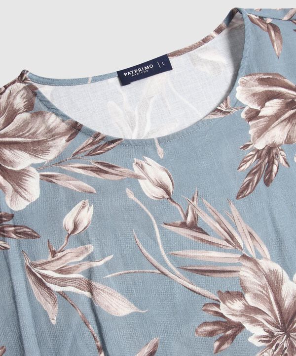 Blusa Cuello Redondo Estampada  image number null