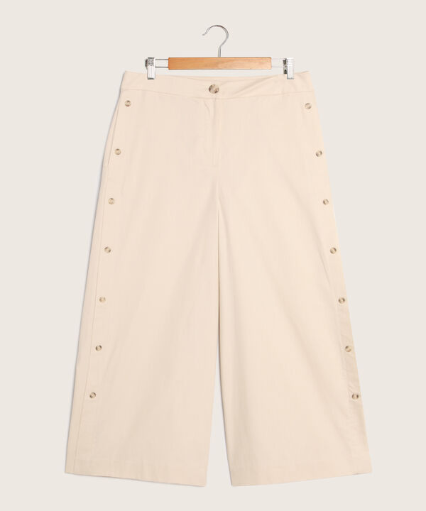Pantalón Moda Unicolor, Culotte Tiro Alto Y Silueta Amplia