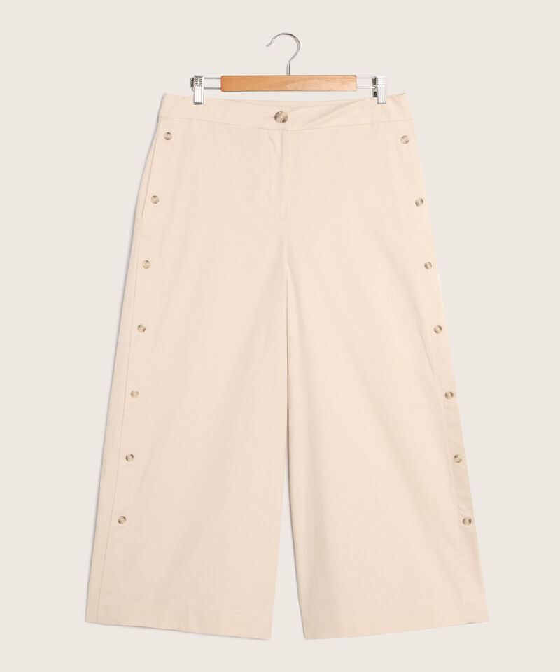 Pantalón Moda Unicolor, Culotte Tiro Alto Y Silueta Amplia