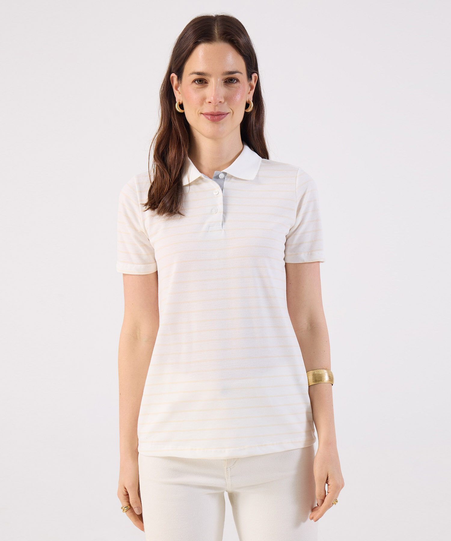 Polo Estampada Manga Corta Con Cuello Tejido Sin Bolsillo