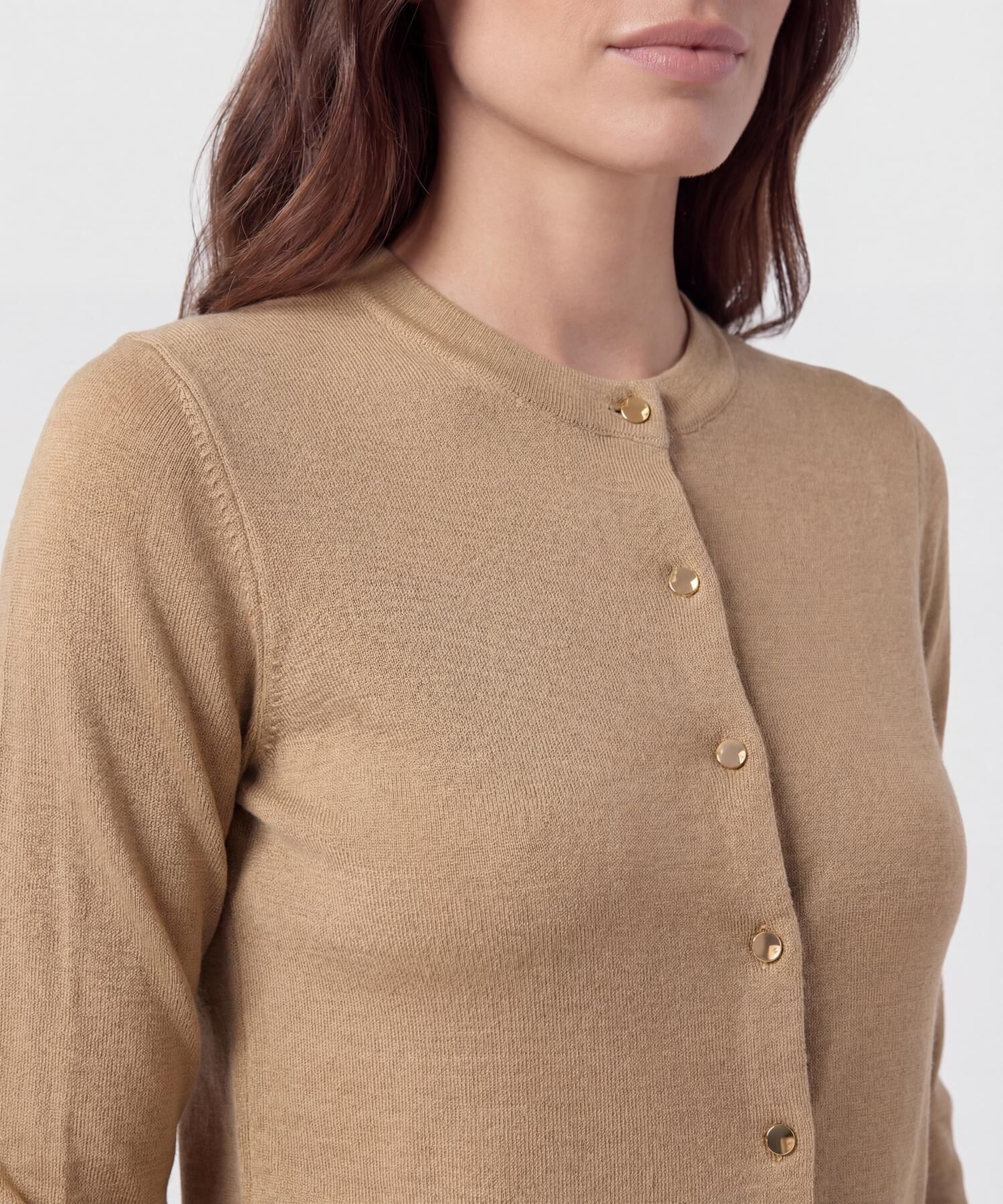 C&aacute;rdigan Cl&aacute;sico Cuello Redondo Mujer