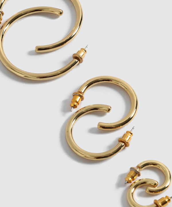 Set X3 Aretes Argollas Graduadas Mujer