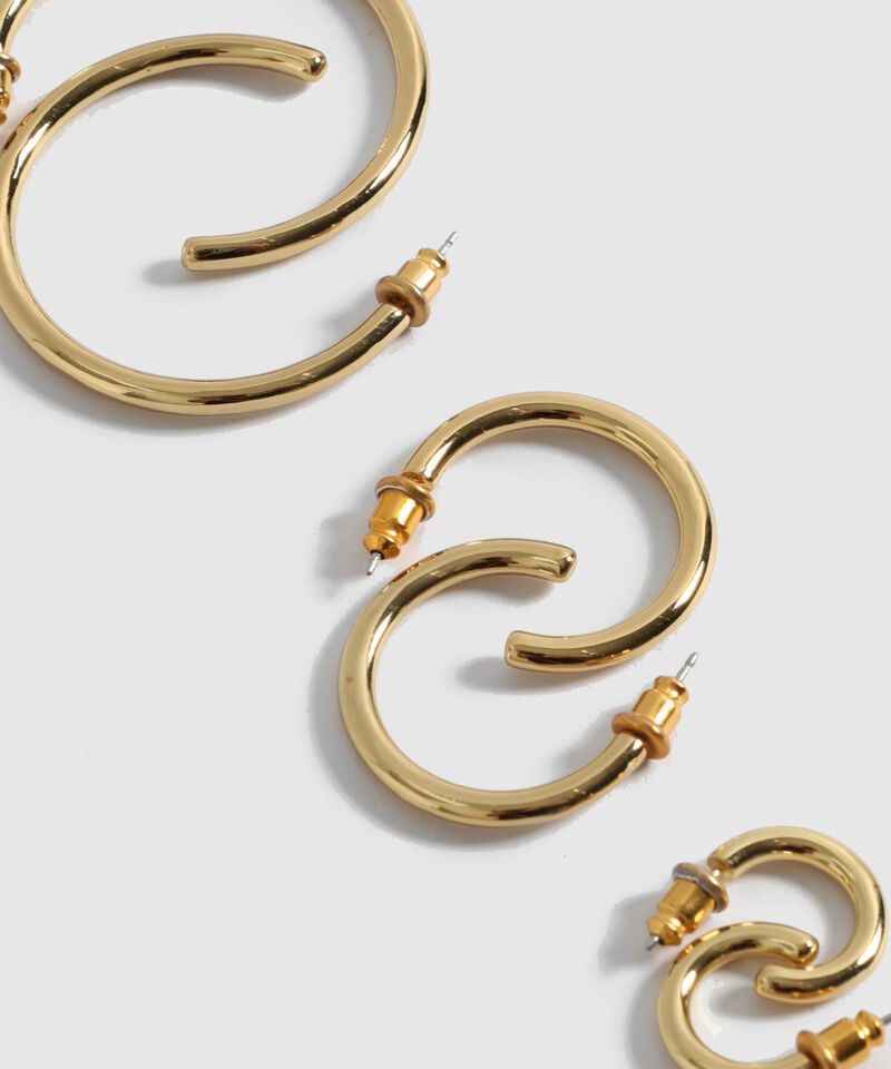 Set X3 Aretes Argollas Graduadas Mujer