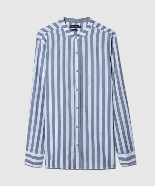 Camisa Manga Larga Cuello Mao
