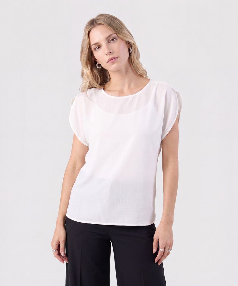 Blusa Manga Capa Corta Para Mujer