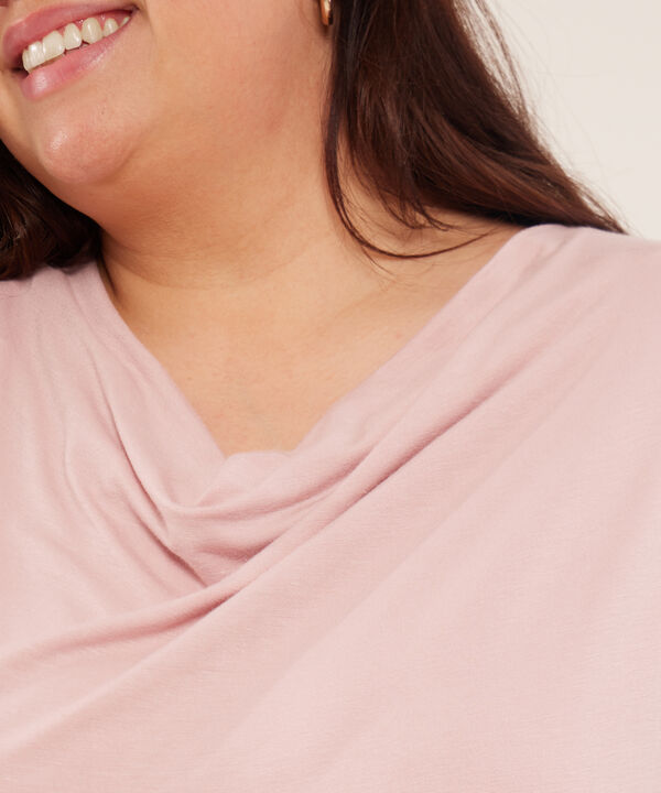 Camiseta Con Cuello Drapeado