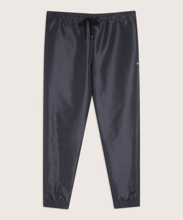 Pantalón Jogger Plano Unicolor Con Cortes Contraste, Bolsillos Laterales, Cordón Ajustable Y Elástico Interno, Sport Líneas