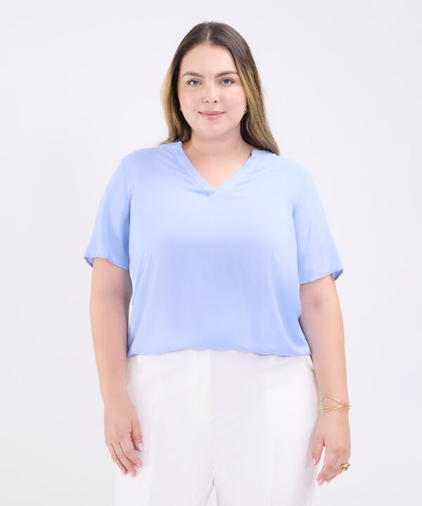 Blusa Manga Corta Escote En V image number null